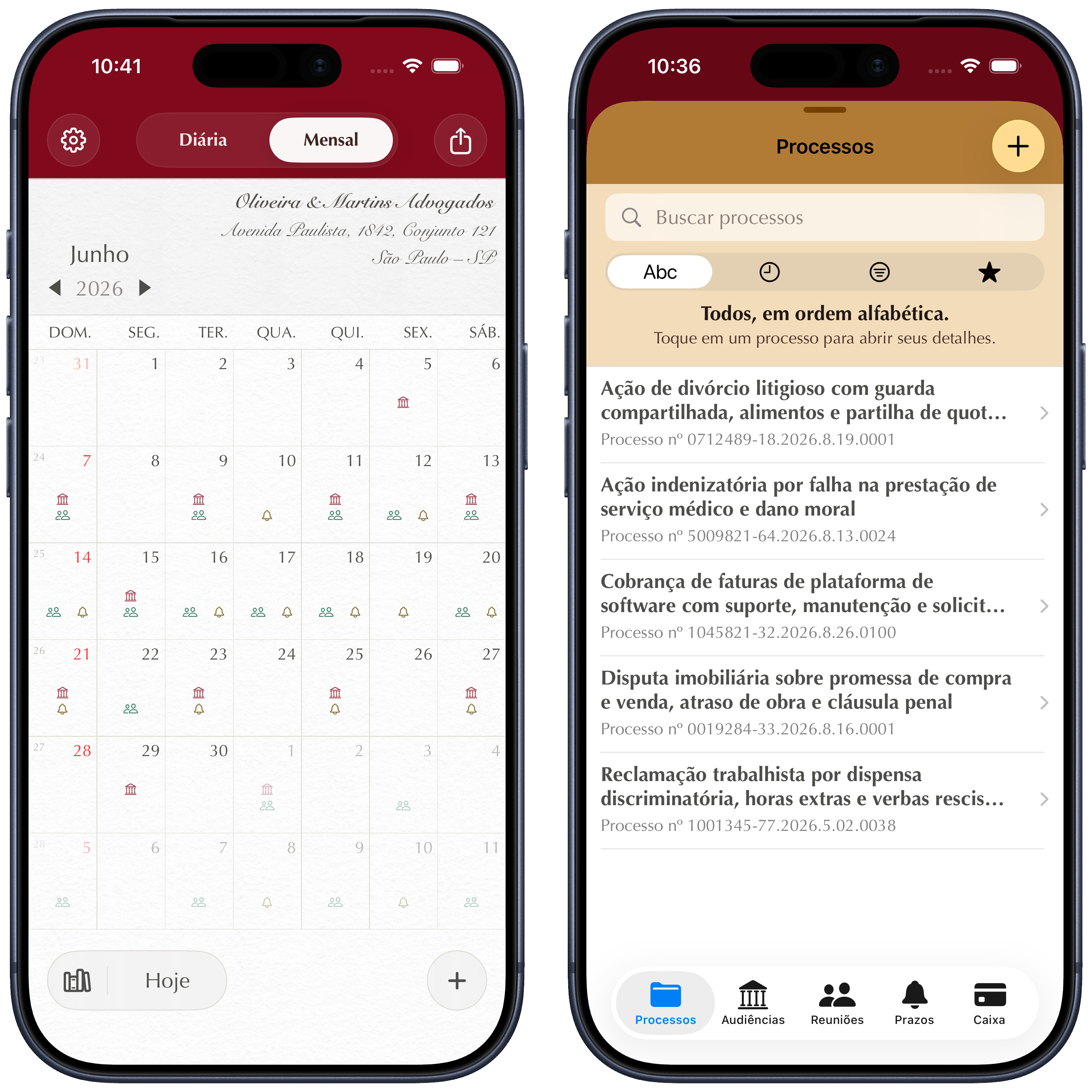 Arquivo e visão mensal com os dados de teste