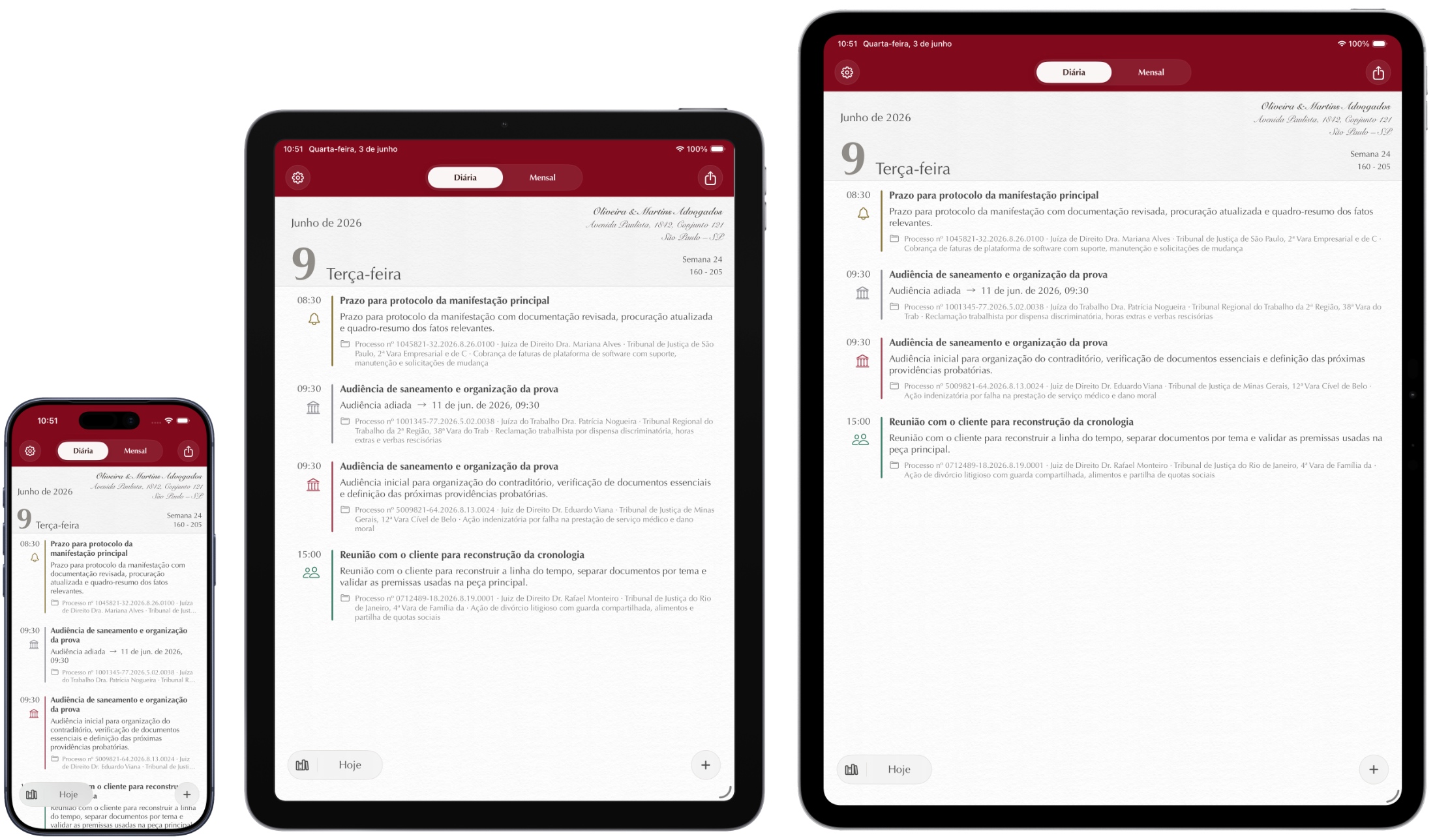 Counsel Planner no iPad e iPhone