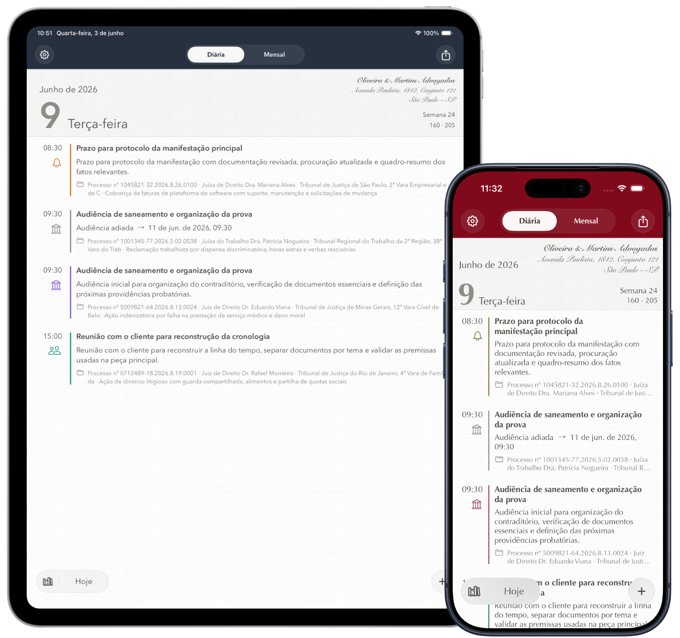 Counsel Planner no iPad e iPhone