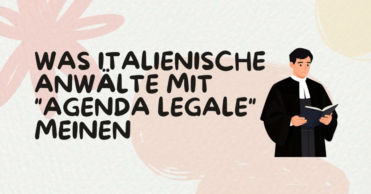 Was italienische Anwälte mit "agenda legale" meinen