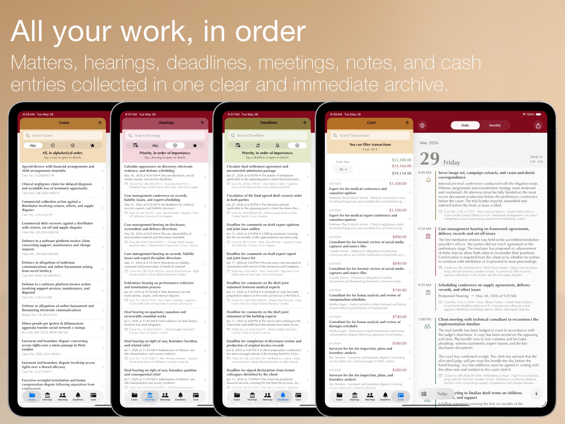 Counsel Planner – Detail der Benutzeroberfläche