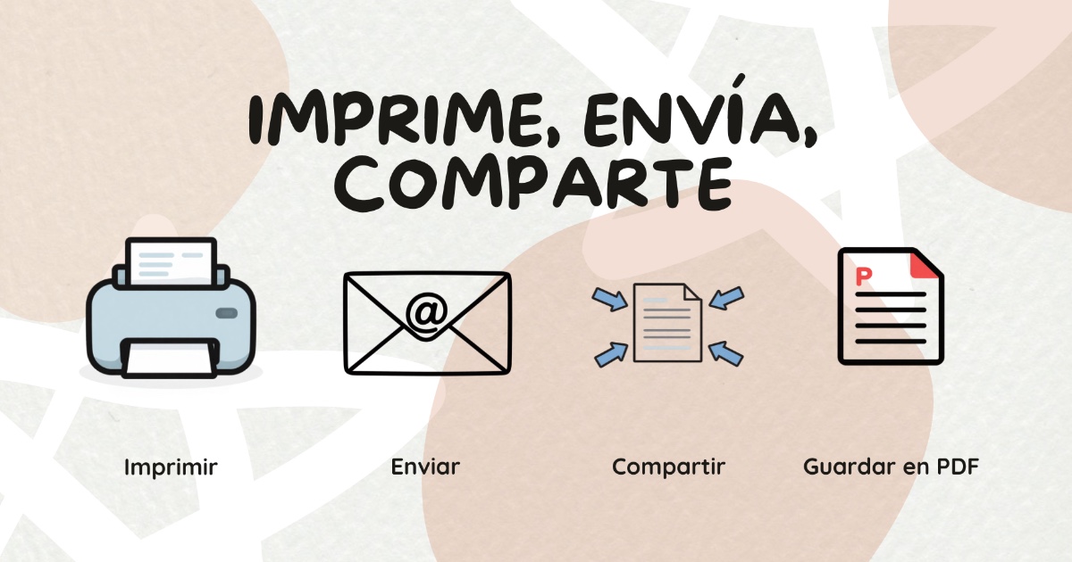 Compartir contenidos por correo o impresión