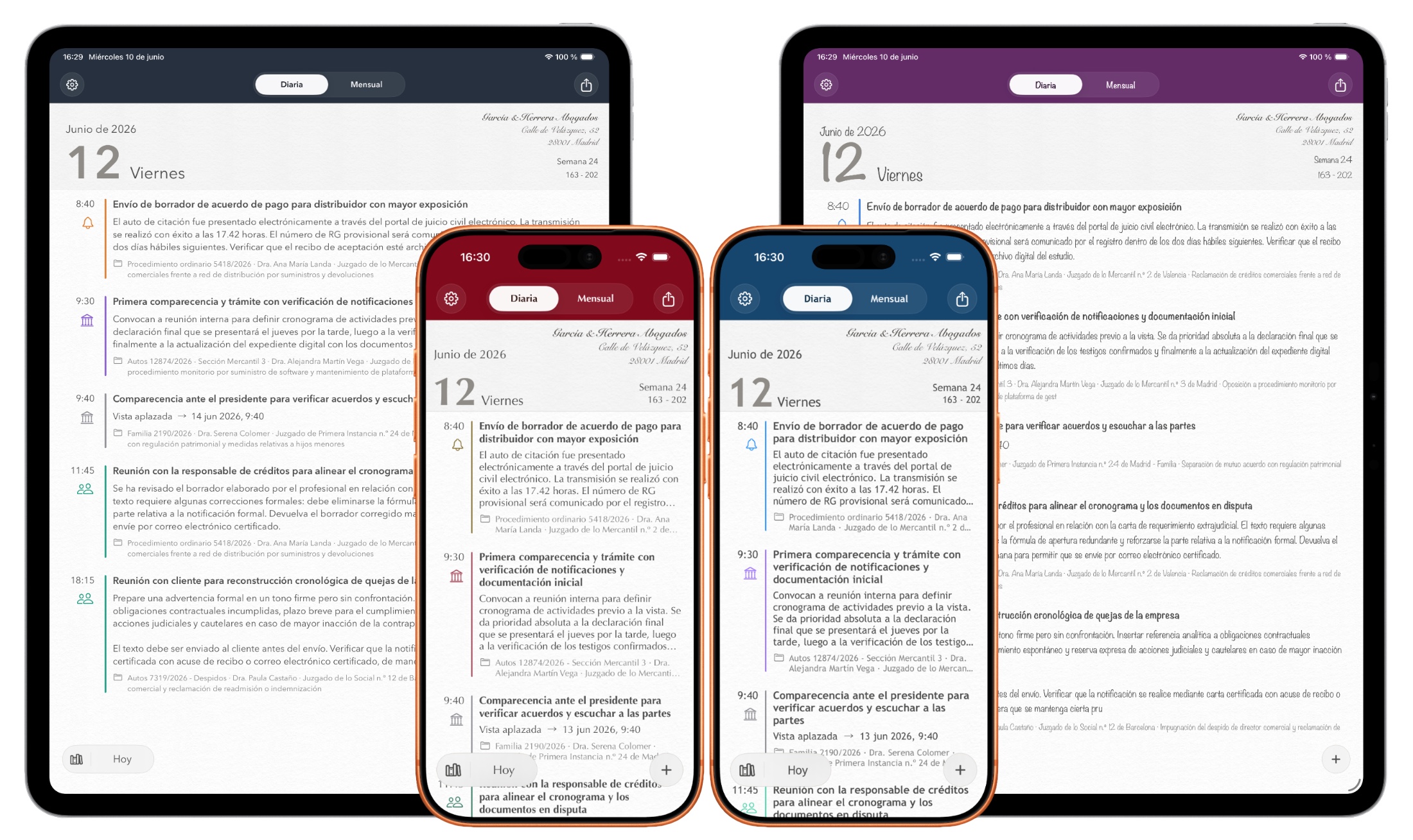 Counsel Planner en iPad y iPhone
