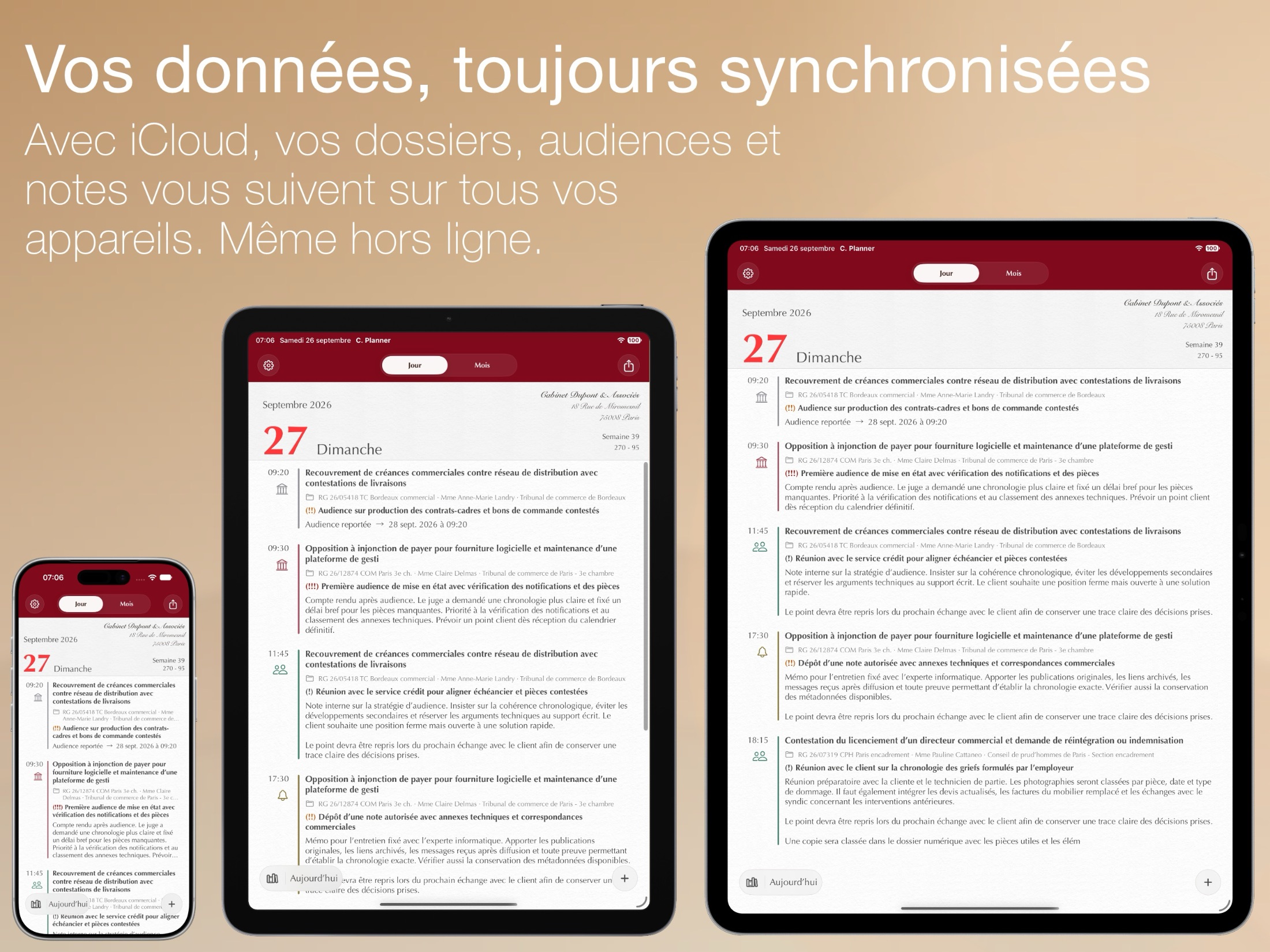 Counsel Planner — détail de l'interface