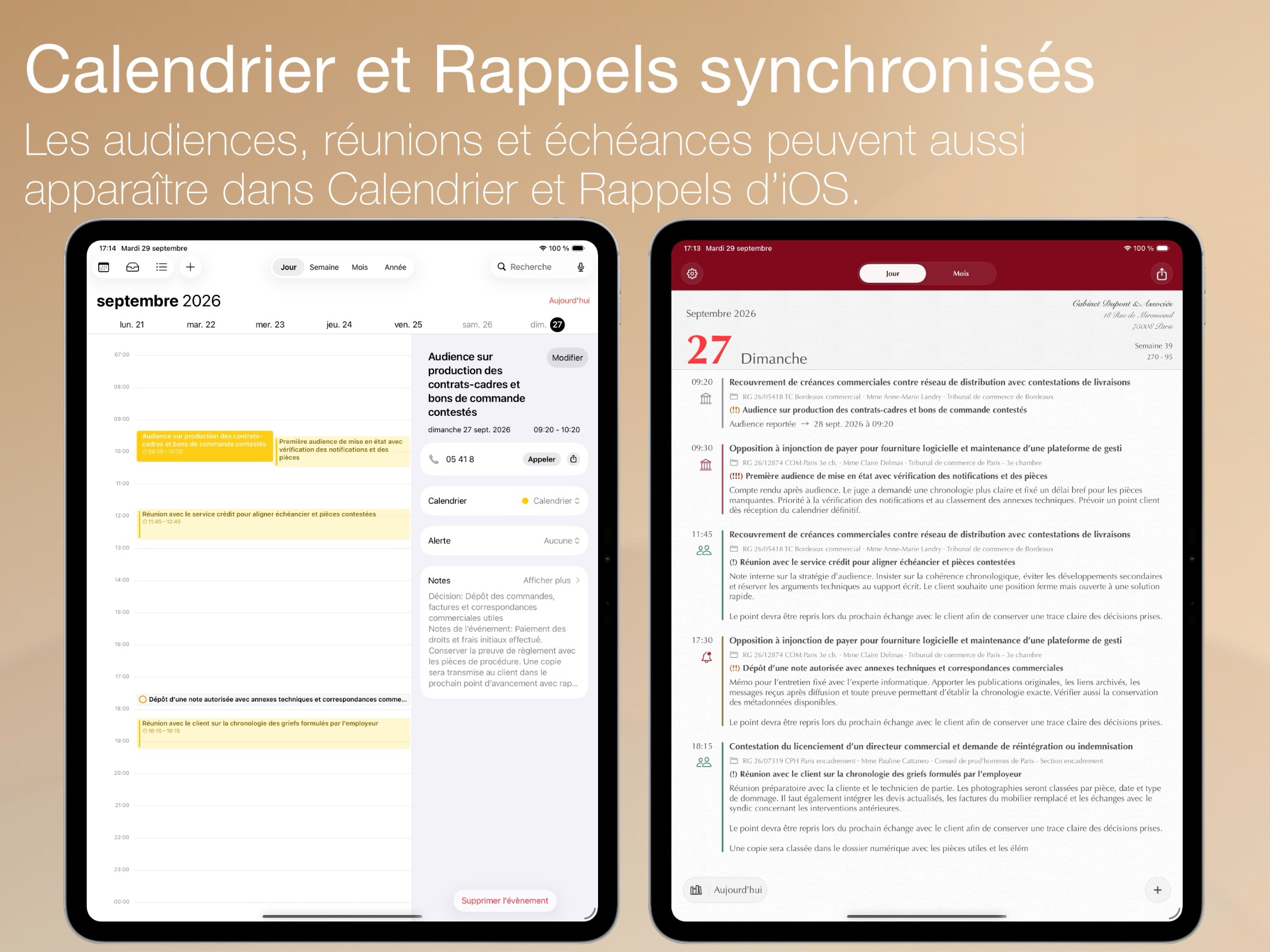 Counsel Planner — détail de l'interface
