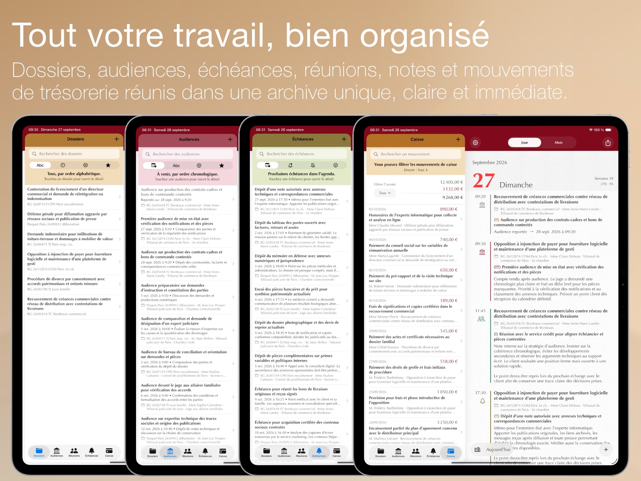 Counsel Planner — détail de l'interface