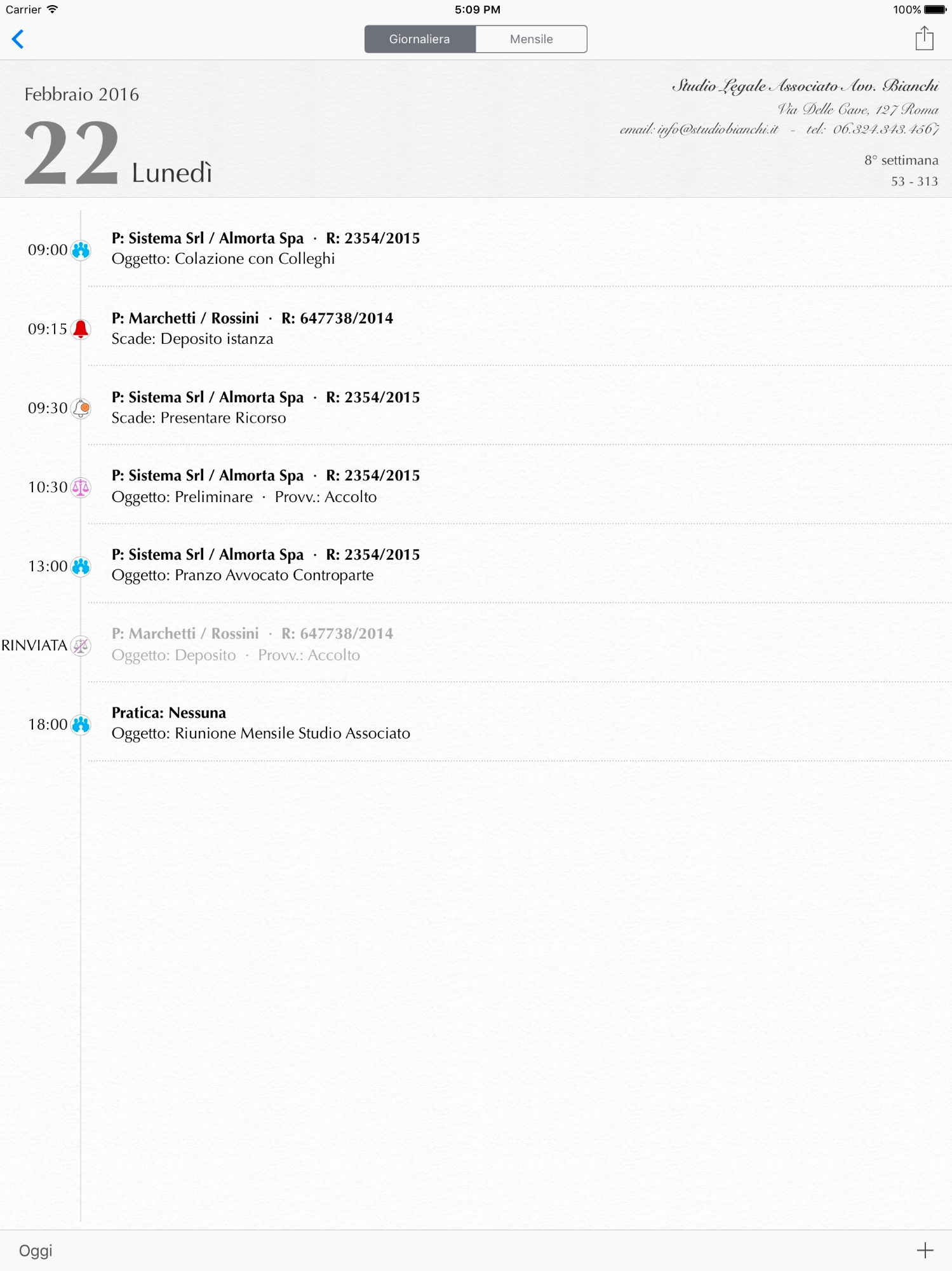 Agenda dell'Avvocato versione 5 – riscritta in Swift per iOS 9
